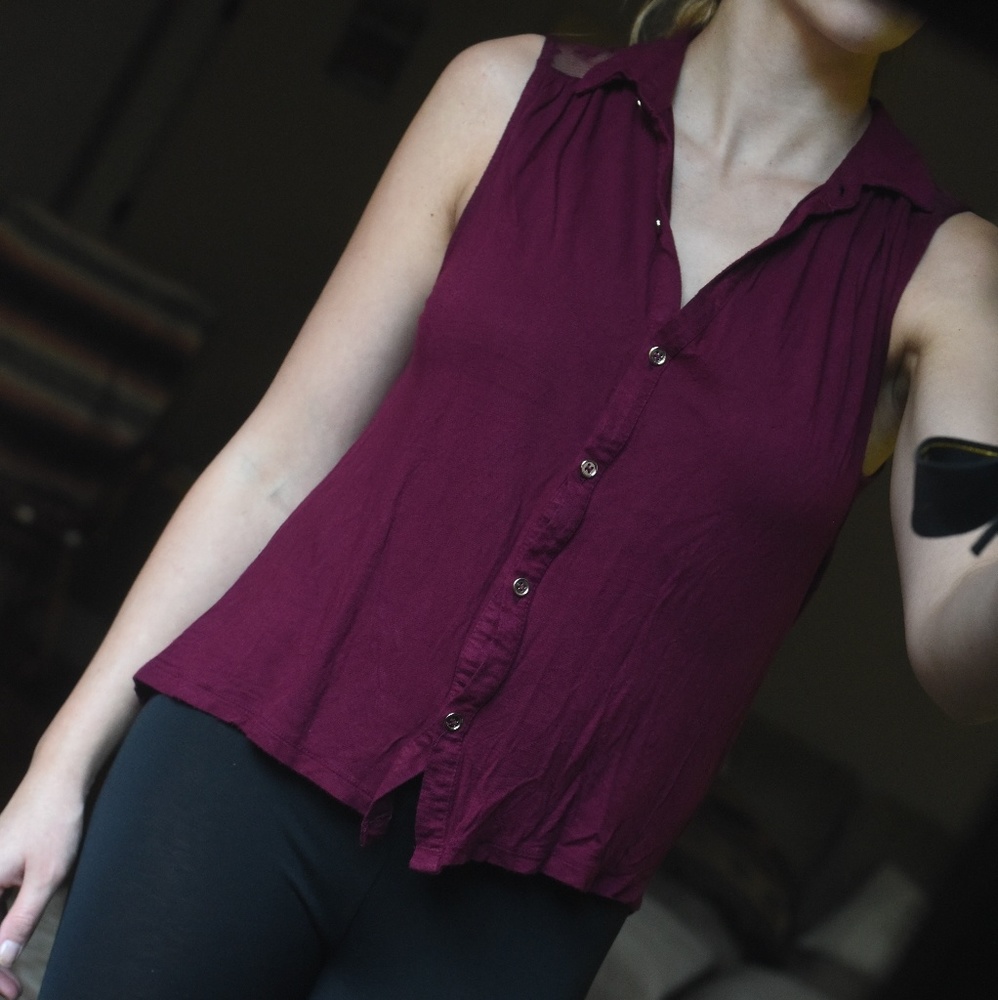 Maroon top